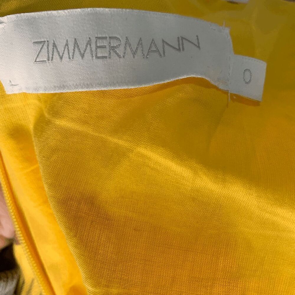 Zimmermann Tropicana Floral Linen Cut-Out Printed Yellow Mini Dress AU 0, US 4 - Picture 9 of 10